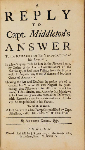 pamphlets of the Dobbs-Middleton  dispute 